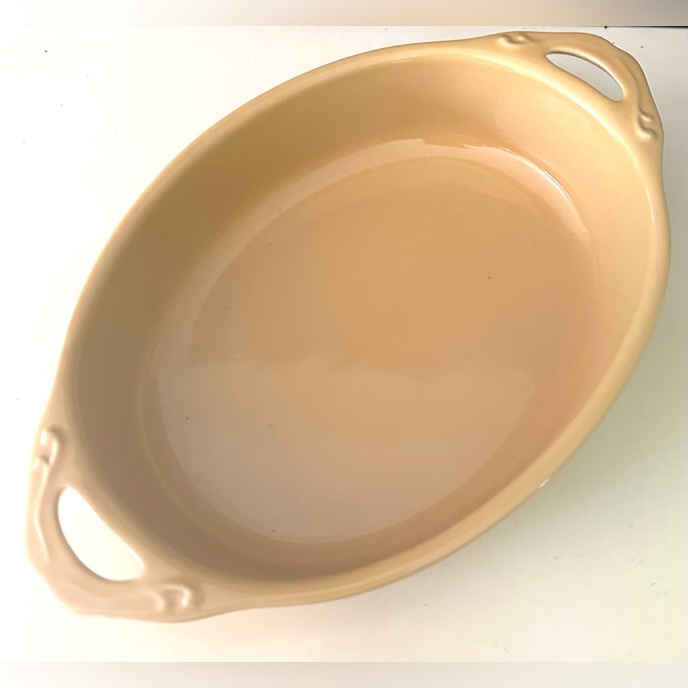 NEW Cerutil Stoneware Portugal Creamy Yellow Oval Baking Casserole Oven Dish